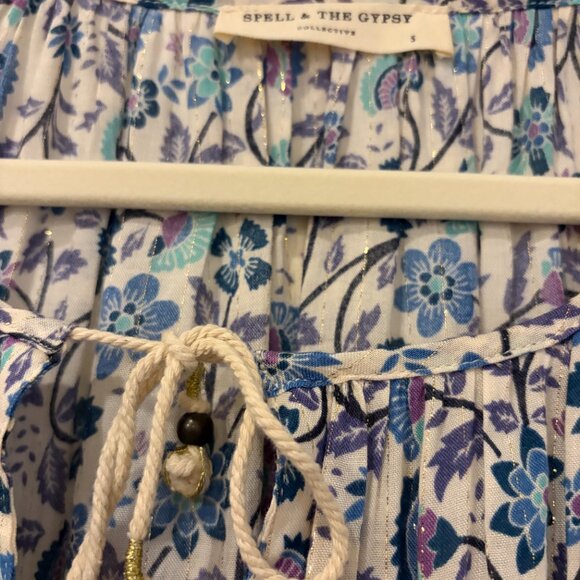 Spell and the Gypsy collective dress mini blue paisley print size small - Picture 6 of 6